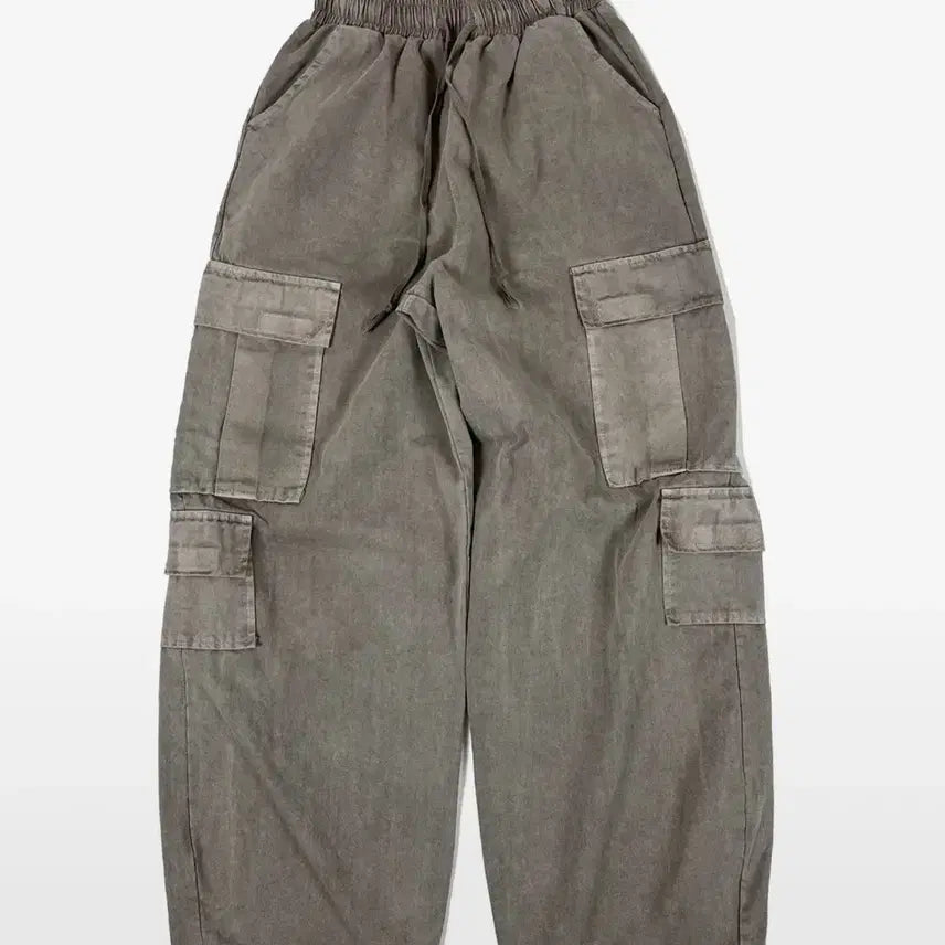 [BUNJANG] Skater Lock Pigment Cargo String Wide Pants Beige / 스케이터락 피그먼트 카고팬츠 Pigment cotton cargo string wide pants beige