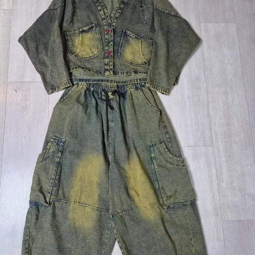 [BUNJANG] Women's Denim Setup Set (Free Size) / (미착용) 여성 데님 셋업(프리사이즈)