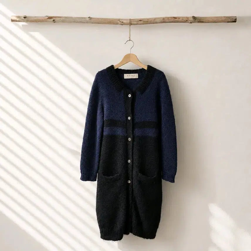 [BUNJANG] Marni Mohair Wool Color Block Long Knit Cardigan / 마르니 MARNI  모헤어 울 배색 롱 니트 가디건 38사이즈