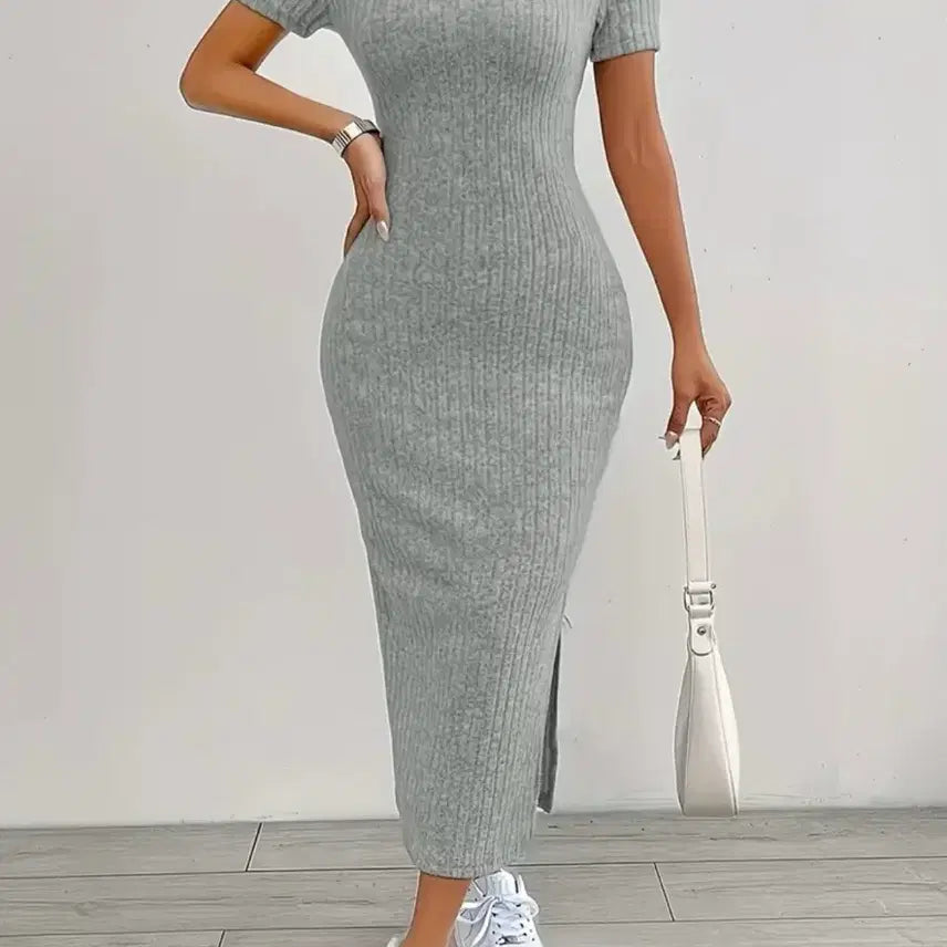 [BUNJANG] Modern Ribbed Long Dress / 쫀쫀란 모던 골지 롱드레스 (새 제품)