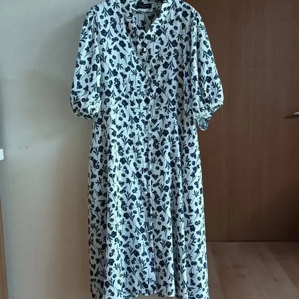 [BUNJANG] Love You So Much Flower Pattern Long Dress / 러브유 쏘머치  플라워패턴 원피스 77~88