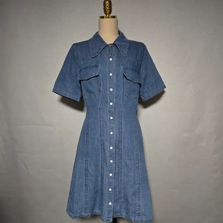 [BUNJANG] T Blossom Denim Dress / 티 블라썸 데님 원피스