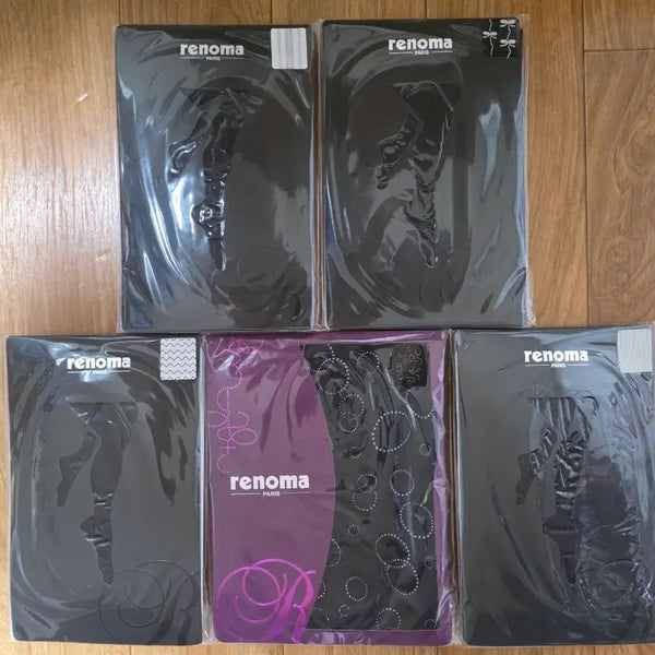 [BUNJANG] Renoma Pattern Stockings 5-Piece Set / 레노마 패턴 스타킹 5종