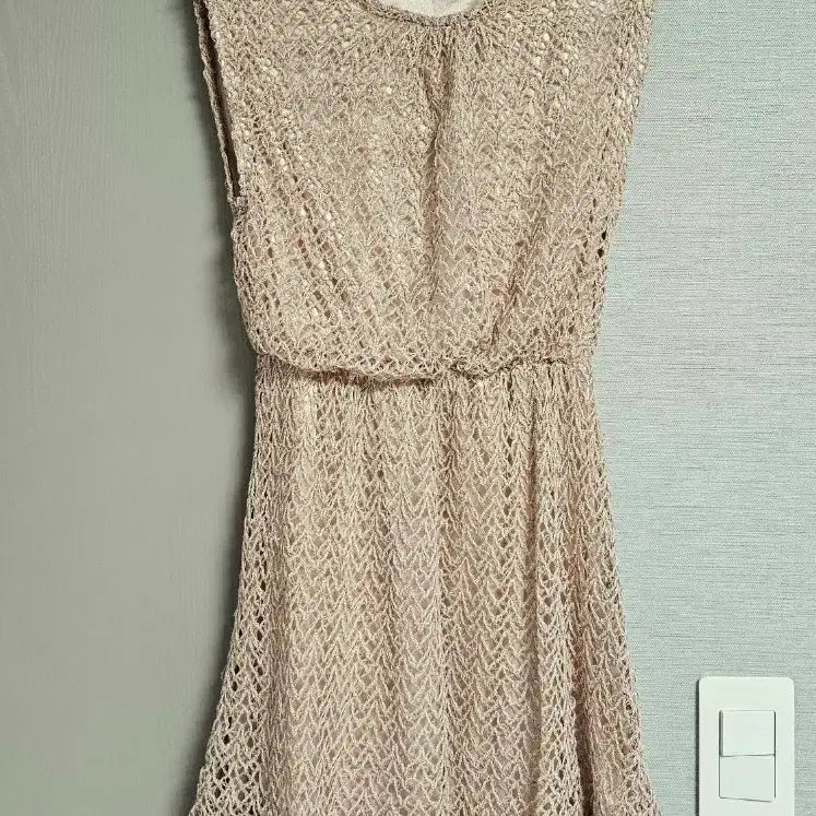 [BUNJANG] Beige Sleeveless Mini Dress Size 55 / 베이지 민소매 원피스 55