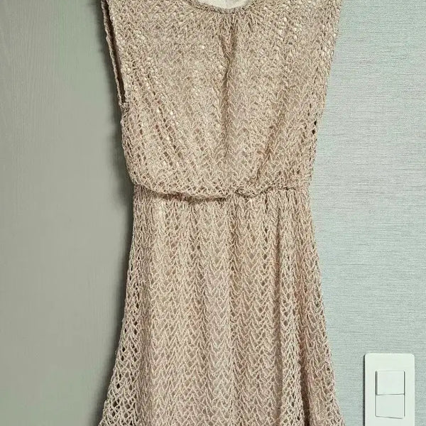 [BUNJANG] Beige Sleeveless Mini Dress Size 55 / 베이지 민소매 원피스 55
