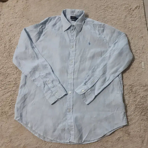 [BUNJANG] Polo Ralph Lauren Linen Shirt Sky Blue L / 폴로 랄프로렌 린넨 셔츠 하늘색 L  (441