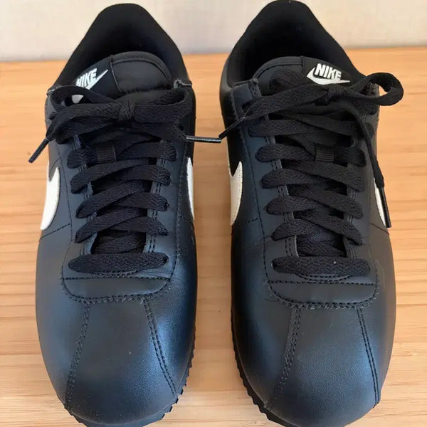 [BUNJANG] Nike Cortez Leather Women's Black Size 250 / 나이키 코르테즈 레더 W블랙 250