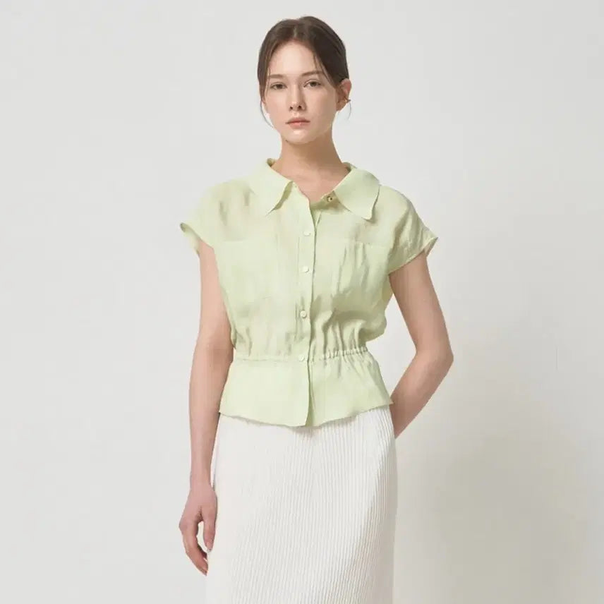 [BUNJANG] Mine Pale Mint String Blouse / 마인 26신상 블라우스