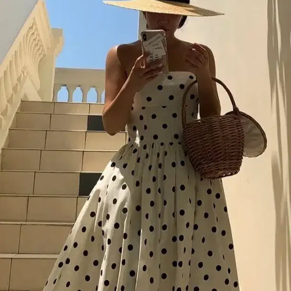 [BUNJANG] Misssohn Polka Dot Long Dress / 원피스 휴양지룩