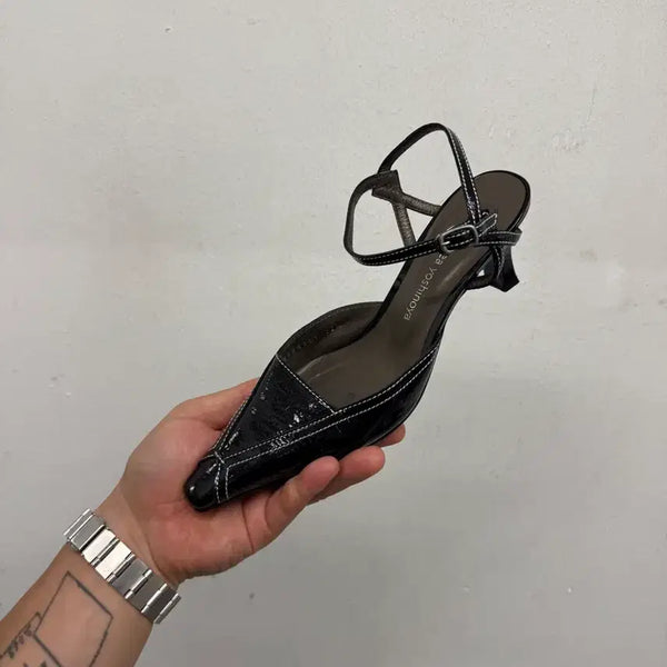 [BUNJANG] Linea Yoshinoya Patent Ankle Strap Heels / Linea Yoshinoya 에나멜 앵클 스트랩 힐 225