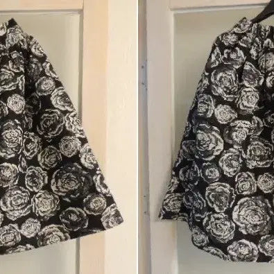 [BUNJANG] Silver Thread Flower Flare Skirt / 은사 플라워 플레어 스커트