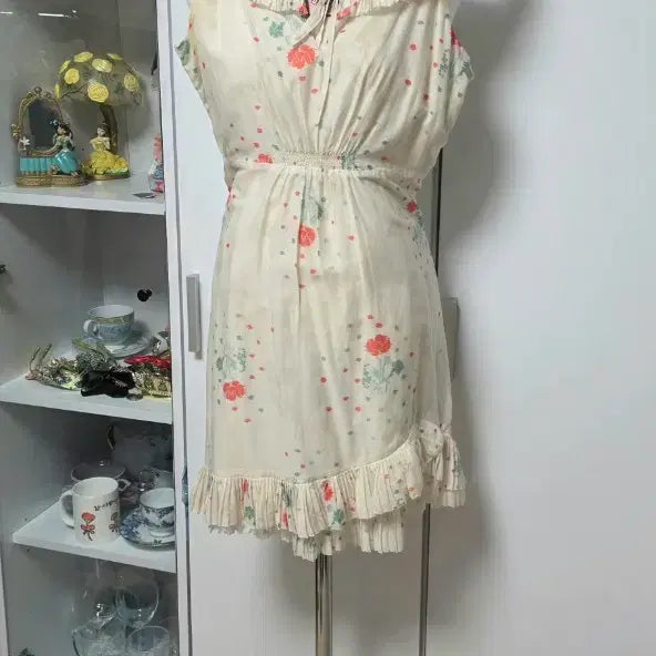 [BUNJANG] US Brand Ivory Flower Silk Blend Dress / 미국브랜드 플라워 아이보리 juicy 원피스
