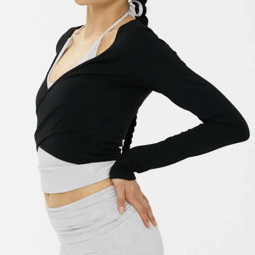 [BUNJANG] Glony Air Wrap Long Sleeve Black / 글로니 AIR WRAP LONG SLEEVE