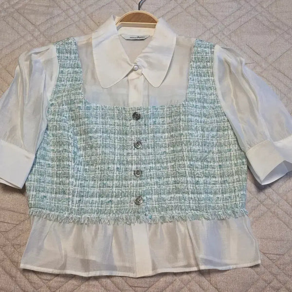 [BUNJANG] Roem Tweed Blouse / 새상품 로엠 트위드 블라우스 초특가