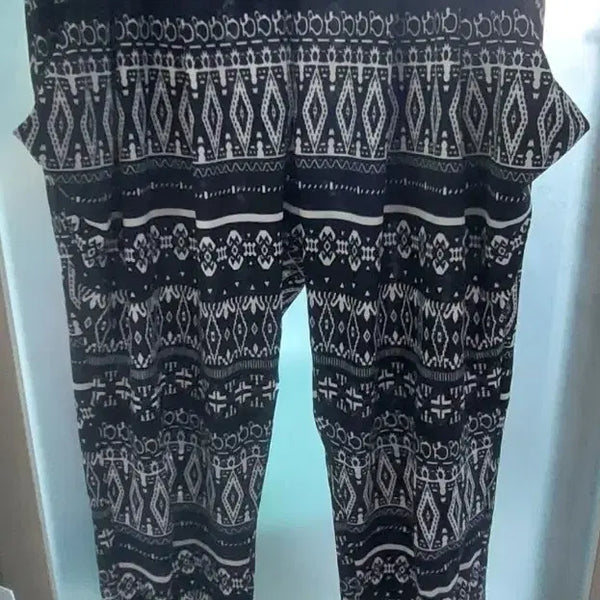 [BUNJANG] Black Patterned Casual Lounge Pants / 냉장고 바지 블랙