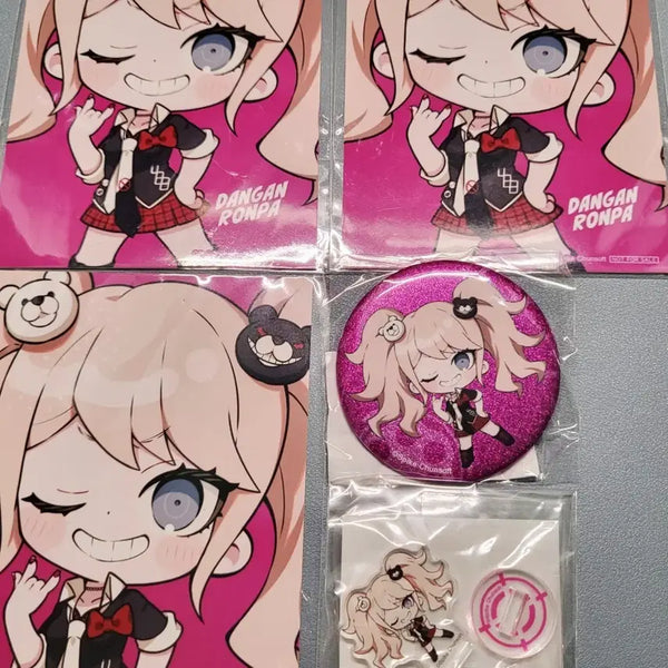 [BUNJANG] Danganronpa Junko Enoshima Kuji Can Badge, Acrylic Stand, Postcard Set / 단간론파 에노시마쥰코 쿠지 캔뱃지 아크릴스탠드 엽서