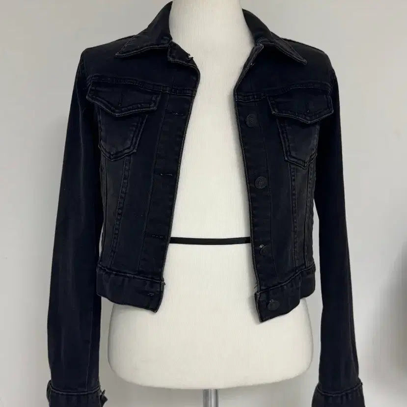 [BUNJANG] Black Cropped Denim Jacket / 크롭 청자켓 블랙