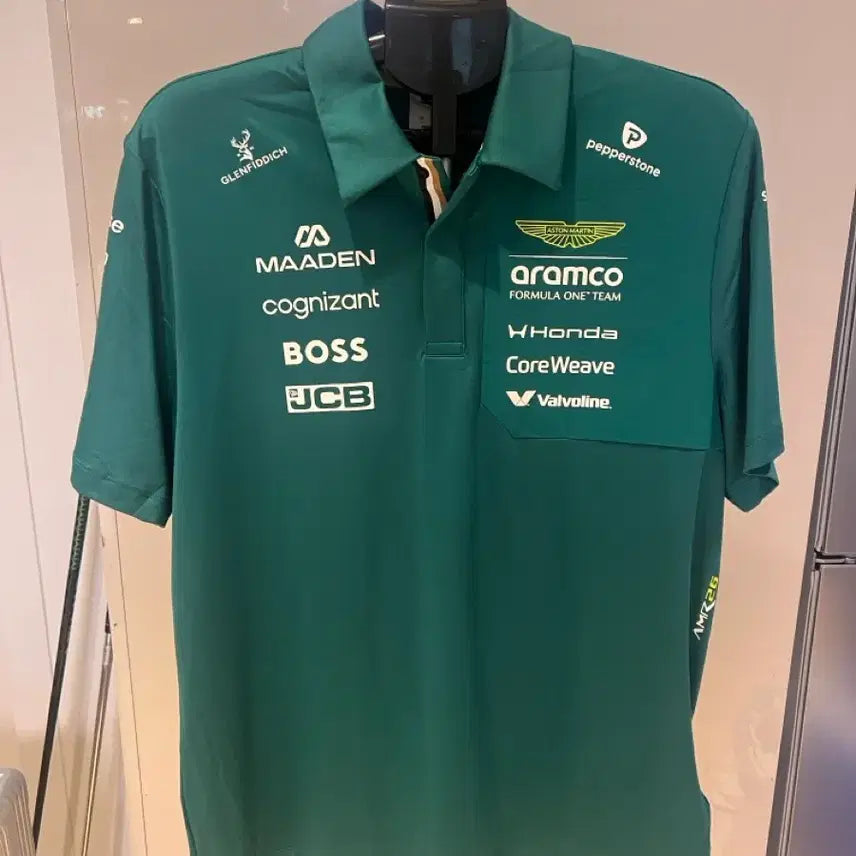 [BUNJANG] Aston Martin AMF1 Team Polo Shirt / 에스던 마틴 AMF1 팀 폴로