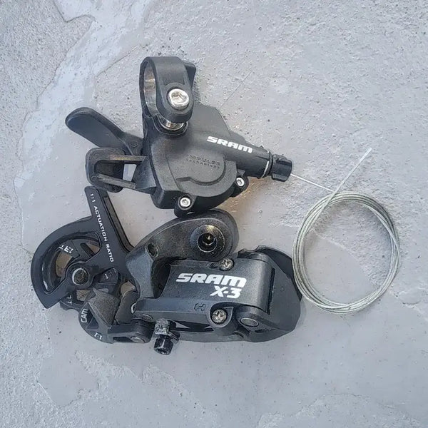 [BUNJANG] SRAM X3 Rear Derailleur + Shifter Set (7-Speed) / SRAM X3 변속기 + 변속레버 세트 판매합니다. 7s