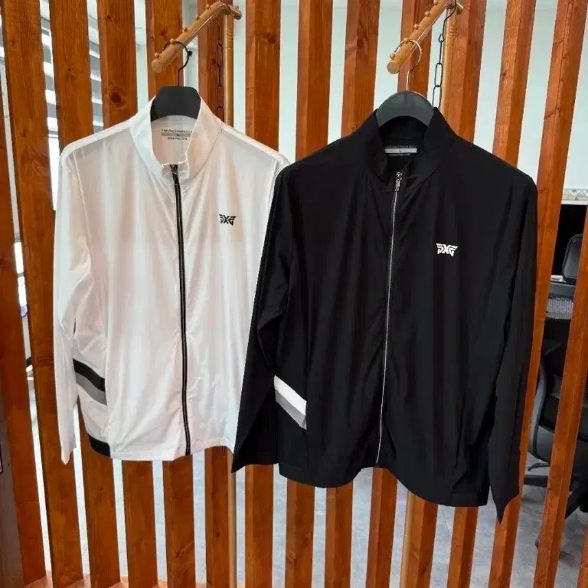 [BUNJANG] PXG Men's Windbreaker Jacket White/Black / PXG 남성 바람막이 자켓 화이트/블랙