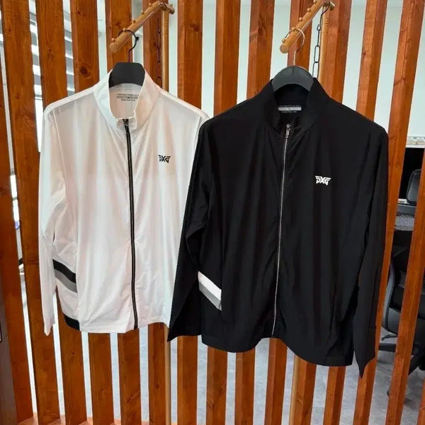 [BUNJANG] PXG Men's Windbreaker Jacket White/Black / PXG 남성 바람막이 자켓 화이트/블랙