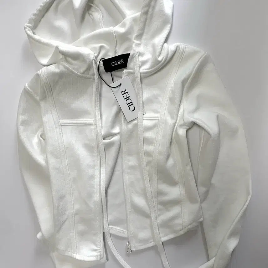 [BUNJANG] CIDER Slim Fit Zip-Up Hoodie White / 새상품 CIDER 후드 집업 화이트