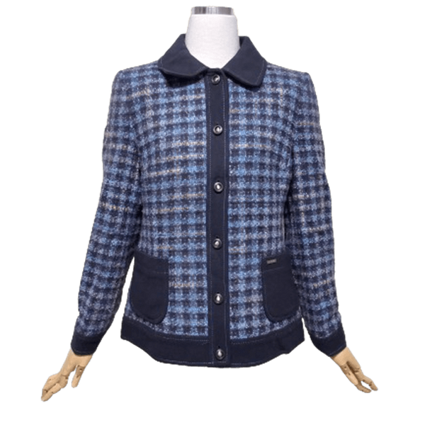 [BUNJANG] Dongsu Cashmere Women's Tweed Knit Short Jacket Jumper / 이동수 캐시미어 정품 여자 초겨울추동 여성 트위드니트 체크숏자켓점퍼91
