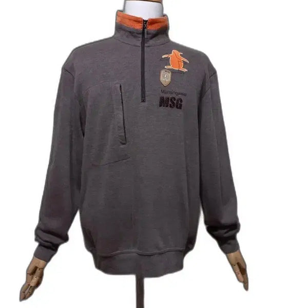 [BUNJANG] Munsingwear Big Penguin Men's Half-Zip Golf Knit Long Sleeve T-Shirt (M) / 먼싱웨어 빅펭귄 정품 남자 춘추동 남성 반집업 골프니트긴팔티셔츠M
