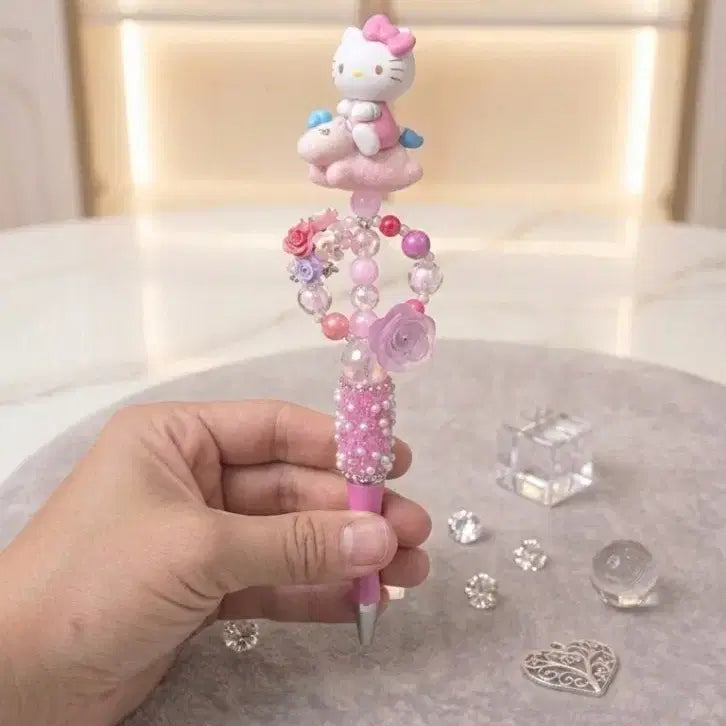 [BUNJANG] Handmade "Kitty Flower" Deco Ballpoint Pen / 키티꽃볼꾸펜