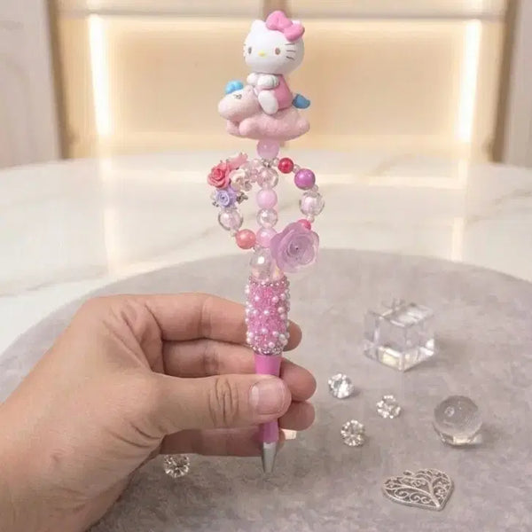 [BUNJANG] Handmade "Kitty Flower" Deco Ballpoint Pen / 키티꽃볼꾸펜