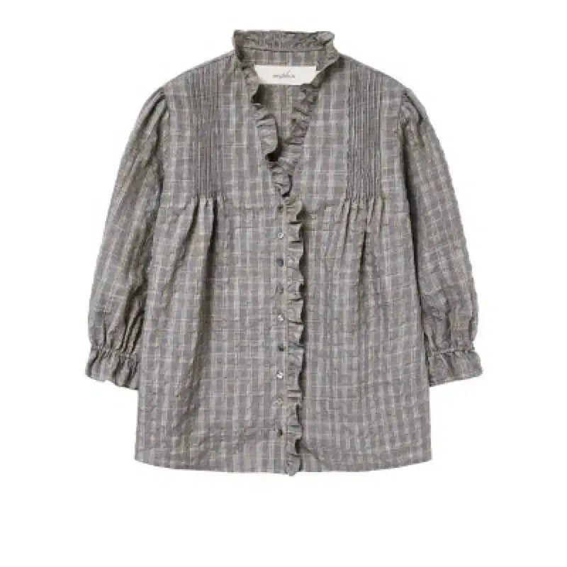 [BUNJANG] Via Plane Victoria Check Blouse Wonhee Blouse / 비아플레인 빅토리아체크블라우스 원희블라우스