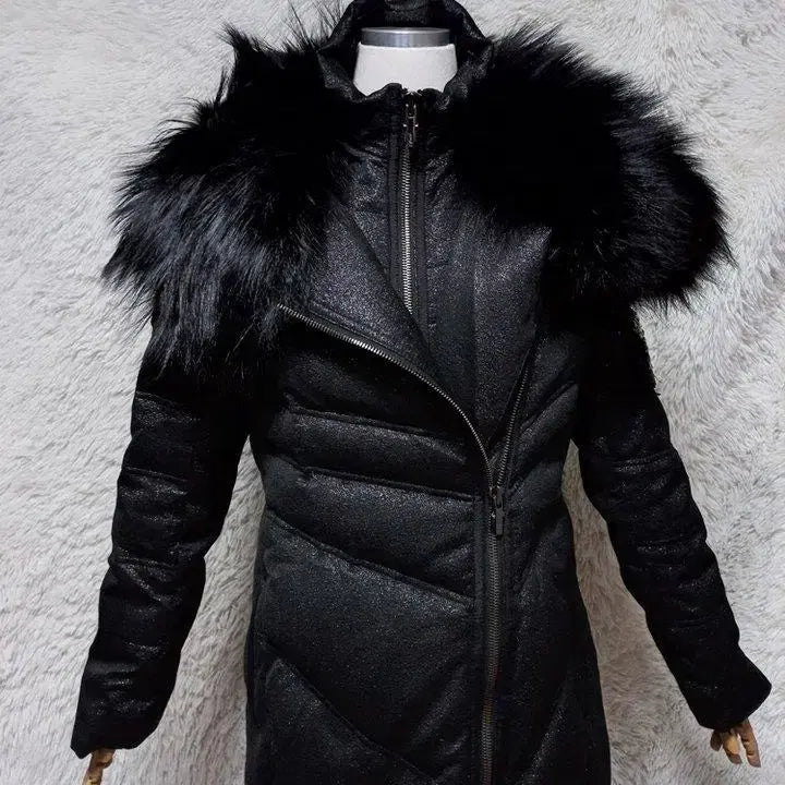 [BUNJANG] OBJEN Genuine Fox Fur Hooded Down Padding Jumper Coat / 오브제 정품 폭스퍼여우털 이태리원단 여성 겨울후드다운패딩점퍼코트88-98
