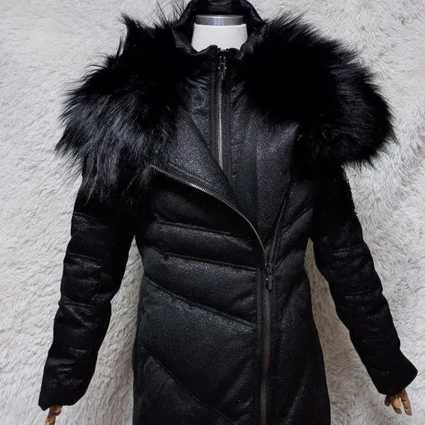 [BUNJANG] OBJEN Genuine Fox Fur Hooded Down Padding Jumper Coat / 오브제 정품 폭스퍼여우털 이태리원단 여성 겨울후드다운패딩점퍼코트88-98