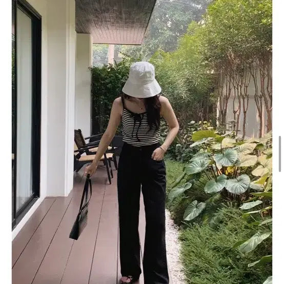 [BUNJANG] Slowand Today Air Summer Wide Pants Black Basic S / 슬로우앤드 투데이 에어썸머 와이드팬츠 블랙 베이직s