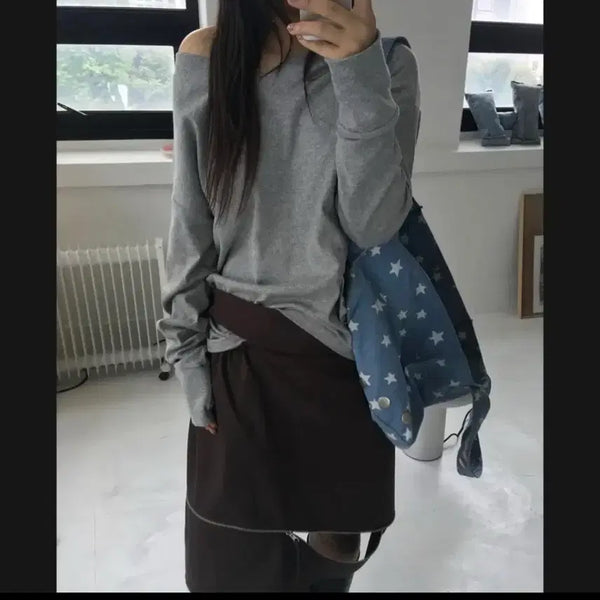 [BUNJANG] Yin & Yang Slit Skirt Brown / 인앤양인하모니 슬릿 스커트 브라운 yinandyang slit skirt