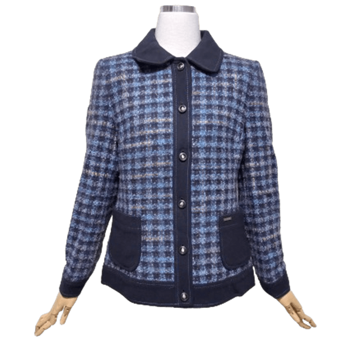 [BUNJANG] Dongsu Cashmere Women's Tweed Knit Short Jacket Jumper / 이동수 캐시미어 정품 여자 초겨울추동 여성 트위드니트 체크숏자켓점퍼91