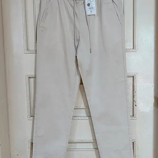 [BUNJANG] Summer Tapered Fit Banding Pants - Light Beige / 새옷 여름면바지32 밴딩 스판 남자 바지 팬츠