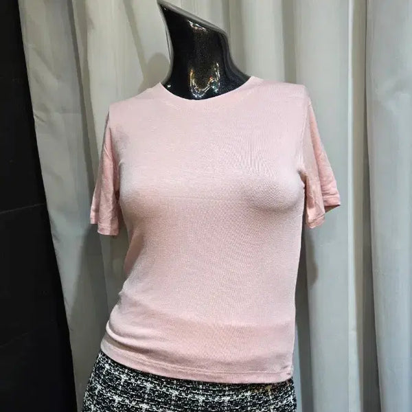 [BUNJANG] Pink Cropped Short-Sleeve T-Shirt / 크롭 부들 핑크 반팔