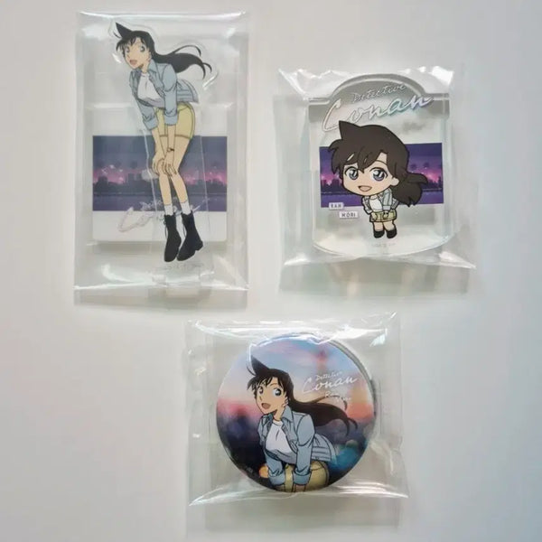 [BUNJANG] Detective Conan Sega Ichiban Kuji Ran Mori Acrylic Stand & Can Badge Bundle Set / (일괄) 명탐정 코난 세가 이치방 쿠지 모리 란 아크릴 스탠드 캔뱃지 코롯타 미란이