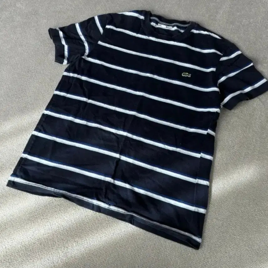 [BUNJANG] Lacoste Regular Fit Striped Short Sleeve T-Shirt / 라코스테 레귤러핏 스트라이프 반팔티