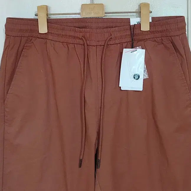 [BUNJANG] Men's Summer Slim Fit Stretch Banding Tapered Pants - Brown / 남성 면바지34 여름 밴딩 바지 스판 남자 바지 새상품