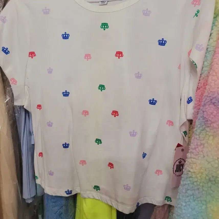 [BUNJANG] Juicy Couture Crown Short Sleeve T-Shirt White L / 쥬시 꾸뛰르 왕관 반팔 티셔츠 화이트L