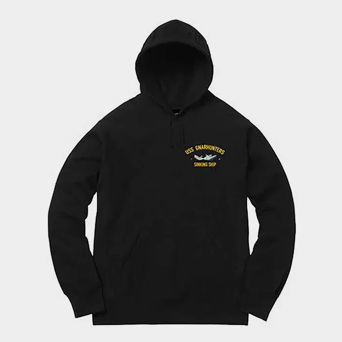 [BUNJANG] Naruhunters Sinking Ship Embroidered Hoodie BLACK XL / [새상품] 나르헌터스 스웨트/니트 XL사이즈 (GH004) 싱킹 쉽 자수 후드티 BLACK