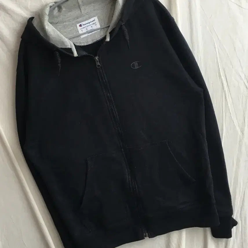 [BUNJANG] Champion Chest Logo Hoodie Zip-Up / 챔피온 가슴로고 후드집업