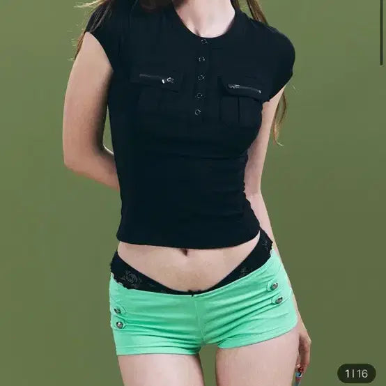 [BUNJANG] Please Follow Pansy Pocket Button Short Sleeve Top / 플리즈 노팔로우 Pansy Pocket Button Short Sleeve Top (새상품, 택 0)