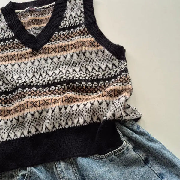 [BUNJANG] SOOS Pattern Knit Vest / 행사7)SOOS 패턴 니트베스트