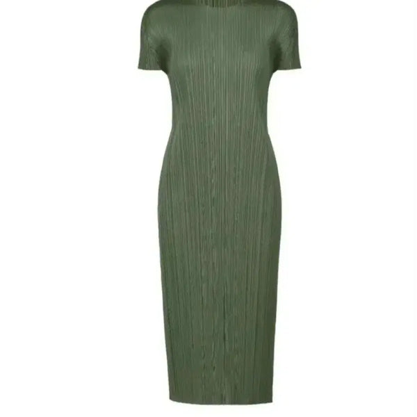 [BUNJANG] Pleats Please June Monthly Dress Moss Green Size 3 / 플리츠플리즈 6월 먼슬리 원피스 모스그린 3사이즈