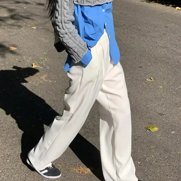 [BUNJANG] Trendy Apparel Winter Pintuck Wide Slacks Ivory / 새상품 트랜디어패럴 와이드 슬랙스 아이보리