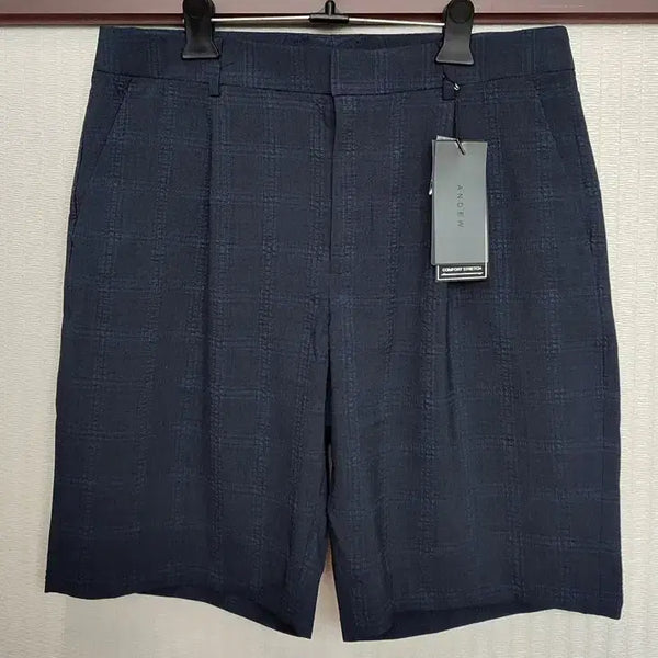 [BUNJANG] Men's Check Pattern 5-Length Banding Shorts / 새옷 남자체크반바지32 5부 쿨비즈 밴딩 반바지 청반바지 새상품