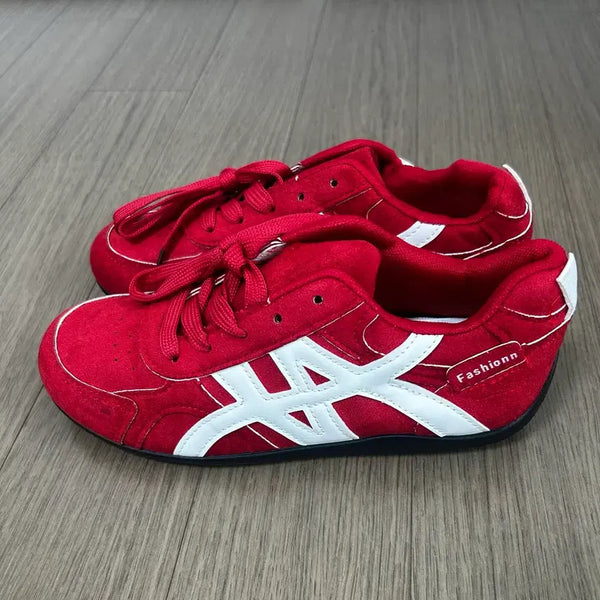 [BUNJANG] Women's Casual Red and White Sneakers - Size 240-245mm / 여성 캐주얼 레드 스니커즈 240 (새상품)